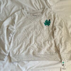 Carter's Light Gray Sweatshirt with Green Clover
